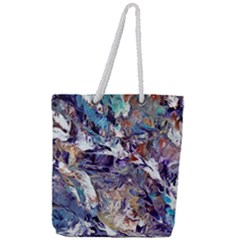 Abstract Cross Currents Full Print Rope Handle Tote (large)