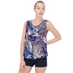 Abstract Cross Currents Bubble Hem Chiffon Tank Top by kaleidomarblingart