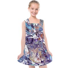 Abstract Cross Currents Kids  Cross Back Dress by kaleidomarblingart