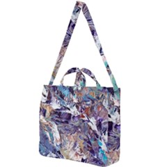 Abstract Cross Currents Square Shoulder Tote Bag by kaleidomarblingart