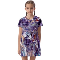 Abstract Cross Currents Kids  Asymmetric Collar Dress by kaleidomarblingart