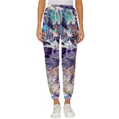 Abstract Cross Currents Cropped Drawstring Pants by kaleidomarblingart