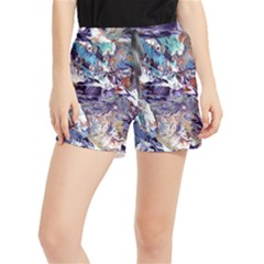 Abstract Cross Currents Women s Runner Shorts by kaleidomarblingart