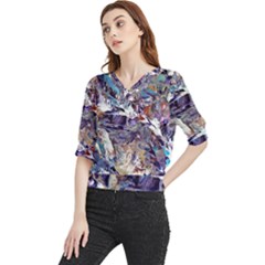 Abstract Cross Currents Quarter Sleeve Blouse