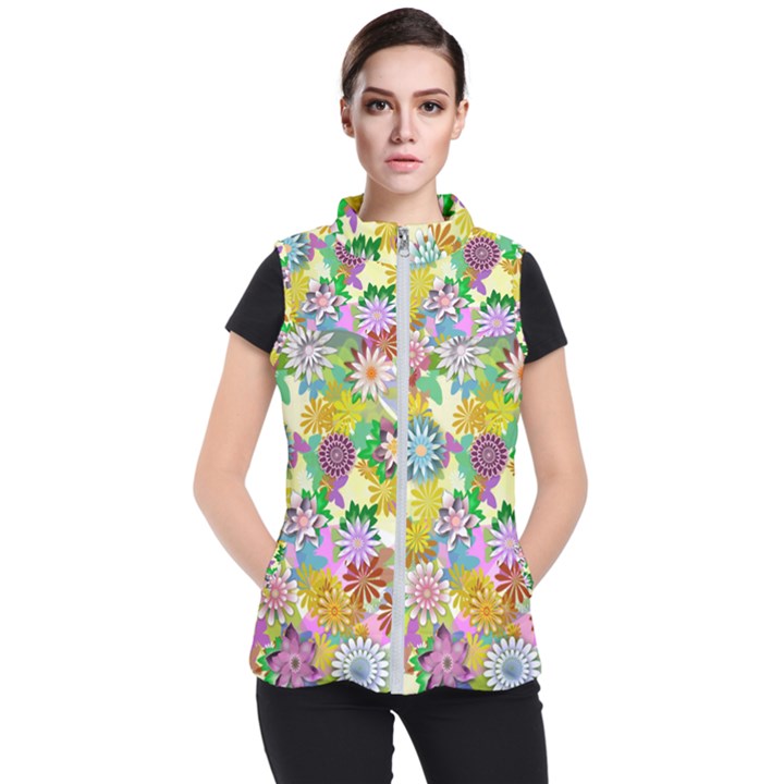 Illustration-pattern-abstract Women s Puffer Vest