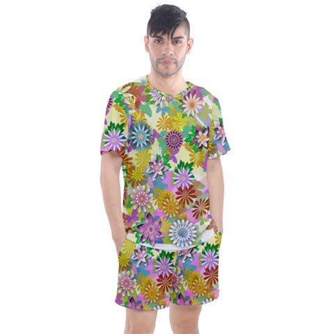 Illustration-pattern-abstract Men s Mesh Tee And Shorts Set by Pakrebo