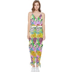 Illustration-pattern-abstract Sleeveless Tie Ankle Chiffon Jumpsuit by Pakrebo