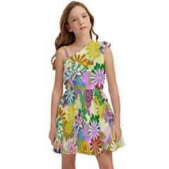 Illustration-pattern-abstract Kids  One Shoulder Party Dress by Pakrebo