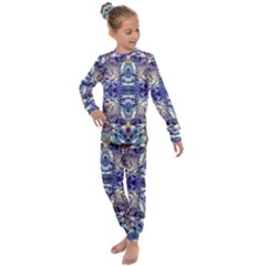 Amethyst Repeats Kids  Long Sleeve Set  by kaleidomarblingart