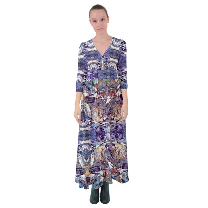 Amethyst repeats Button Up Maxi Dress