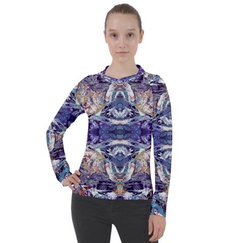 Amethyst Repeats Women s Pique Long Sleeve Tee by kaleidomarblingart