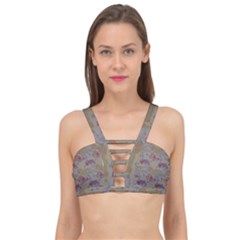 Pattern-tsit Cage Up Bikini Top by Gohar