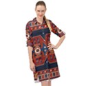 Armenian Carpet Long Sleeve Mini Shirt Dress View1