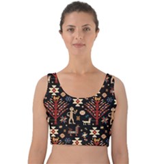 Carpet-symbols Velvet Crop Top by Gohar