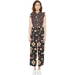 Carpet-symbols Women s Frill Top Chiffon Jumpsuit by Gohar