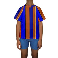 Abstract Blue And Orange 930 Kids  Short Sleeve Swimwear