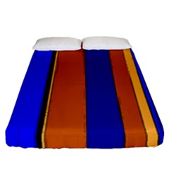 Abstract Blue And Orange 930 Fitted Sheet (queen Size) by KorokStudios