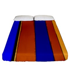 Abstract Blue And Orange 930 Fitted Sheet (King Size)