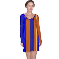 Abstract Blue And Orange 930 Long Sleeve Nightdress