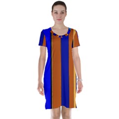 Abstract Blue And Orange 930 Short Sleeve Nightdress