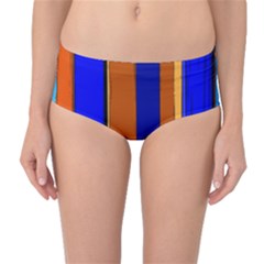 Abstract Blue And Orange 930 Mid-waist Bikini Bottoms by KorokStudios