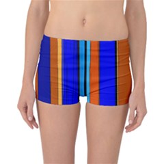 Abstract Blue And Orange 930 Reversible Boyleg Bikini Bottoms by KorokStudios