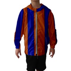 Abstract Blue And Orange 930 Kids  Hooded Windbreaker