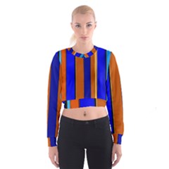 Abstract Blue And Orange 930 Cropped Sweatshirt