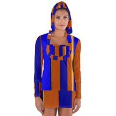 Abstract Blue And Orange 930 Long Sleeve Hooded T-shirt by KorokStudios