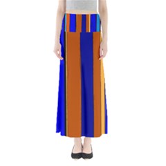 Abstract Blue And Orange 930 Full Length Maxi Skirt by KorokStudios