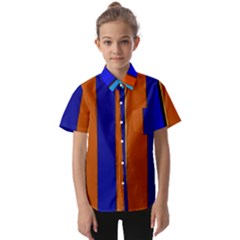 Abstract Blue And Orange 930 Kids  Short Sleeve Shirt by KorokStudios