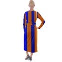 Abstract Blue And Orange 930 Velvet Maxi Wrap Dress View2