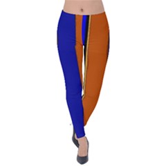 Abstract Blue And Orange 930 Velvet Leggings