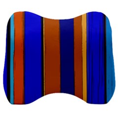 Abstract Blue And Orange 930 Velour Head Support Cushion by KorokStudios