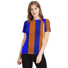 Abstract Blue And Orange 930 Women s Short Sleeve Rash Guard