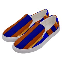 Abstract Blue And Orange 930 Men s Canvas Slip Ons