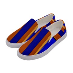 Abstract Blue And Orange 930 Women s Canvas Slip Ons