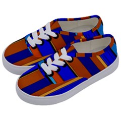 Abstract Blue And Orange 930 Kids  Classic Low Top Sneakers