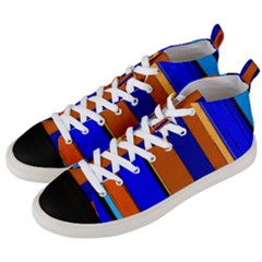 Abstract Blue And Orange 930 Men s Mid-top Canvas Sneakers by KorokStudios