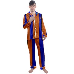 Abstract Blue And Orange 930 Men s Long Sleeve Satin Pajamas Set by KorokStudios