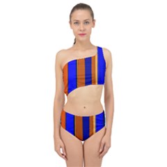 Abstract Blue And Orange 930 Spliced Up Two Piece Swimsuit by KorokStudios