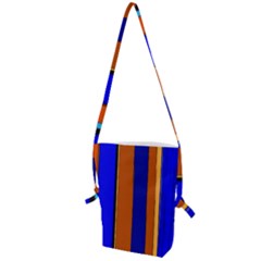 Abstract Blue And Orange 930 Folding Shoulder Bag by KorokStudios