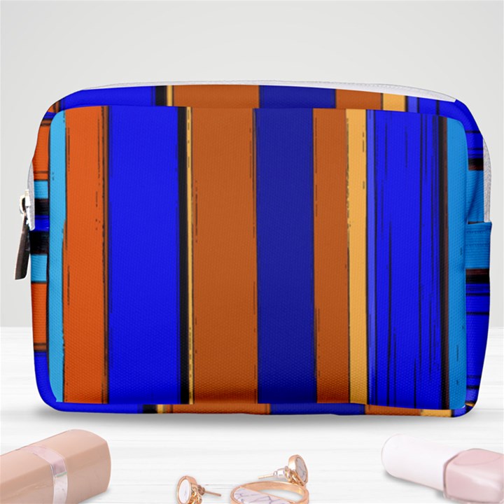 Abstract Blue And Orange 930 Make Up Pouch (Medium)