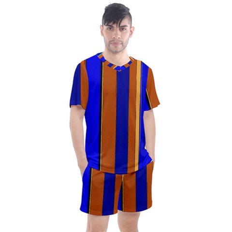 Abstract Blue And Orange 930 Men s Mesh Tee And Shorts Set by KorokStudios