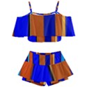 Abstract Blue And Orange 930 Kids  Off Shoulder Skirt Bikini View1