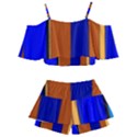 Abstract Blue And Orange 930 Kids  Off Shoulder Skirt Bikini View2