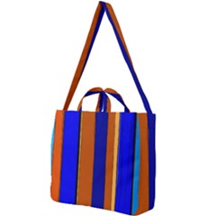 Abstract Blue And Orange 930 Square Shoulder Tote Bag