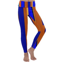 Abstract Blue And Orange 930 Kids  Lightweight Velour Classic Yoga Leggings