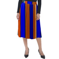 Abstract Blue And Orange 930 Classic Velour Midi Skirt  by KorokStudios