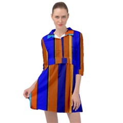 Abstract Blue And Orange 930 Mini Skater Shirt Dress